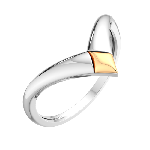 Кольцо из комбинированного серебра 0200083.G14K фото 2