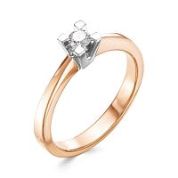 Кольцо помолвочное из розового золота с бриллиантом 3174-110