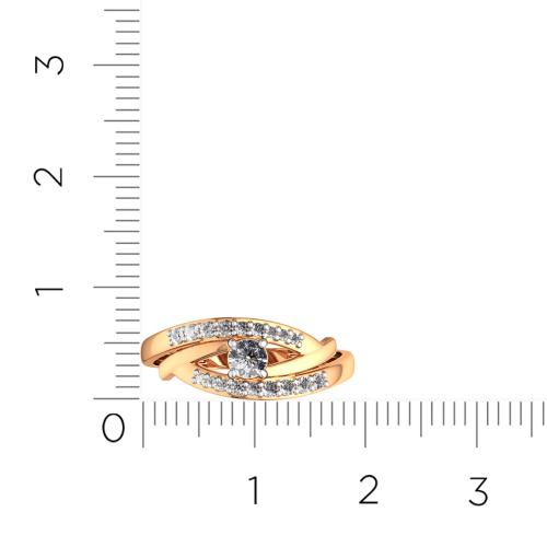 Кольцо из розового золота с фианитом 210821.14K.R фото 6
