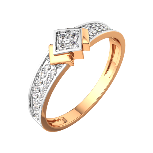 Кольцо из розового золота с фианитом 2101651.14K.R фото 2