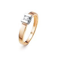 Кольцо помолвочное из розового золота с бриллиантом 3504-110