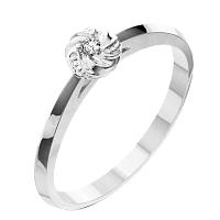 Кольцо помолвочное из серебра с фианитом 0210239