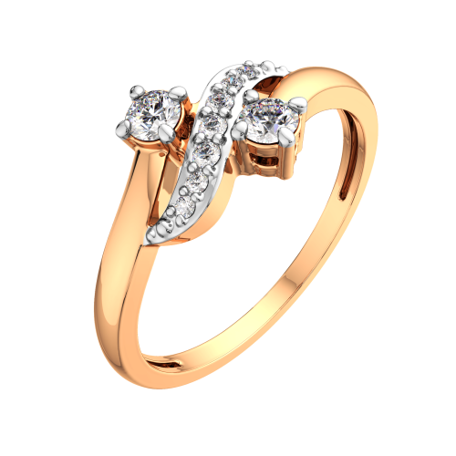 Кольцо из розового золота с фианитом 2101531.14K.R фото 2