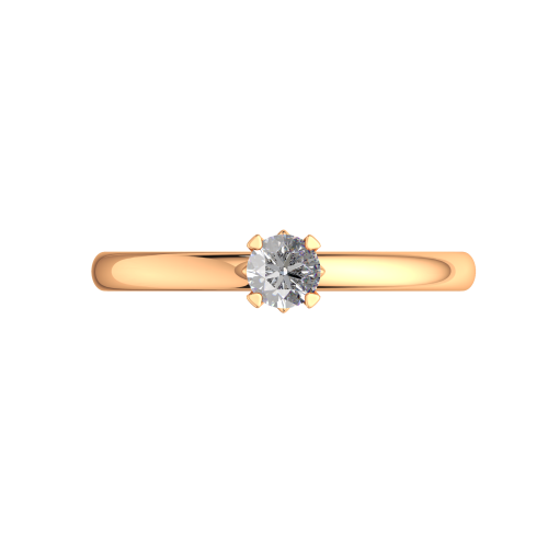 Кольцо помолвочное из розового золота с бриллиантом 2D00125.14K.R фото 3