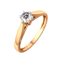 Кольцо помолвочное из розового золота с бриллиантом 2D00368.14K.R