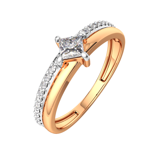 Кольцо из розового золота с фианитом 210844.9K.R
