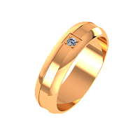 Кольцо обручальное из розового золота с фианитом 155020