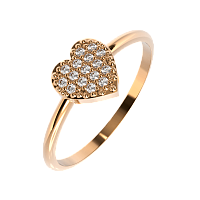 Кольцо из розового золота с фианитом 210536-9K