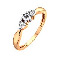 Кольцо из розового золота с бриллиантом 2D00235.14K.R