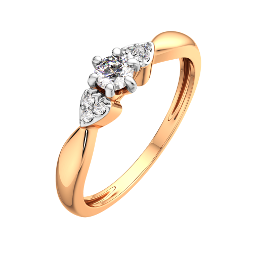 Кольцо из розового золота с бриллиантом 2D00235.14K.R