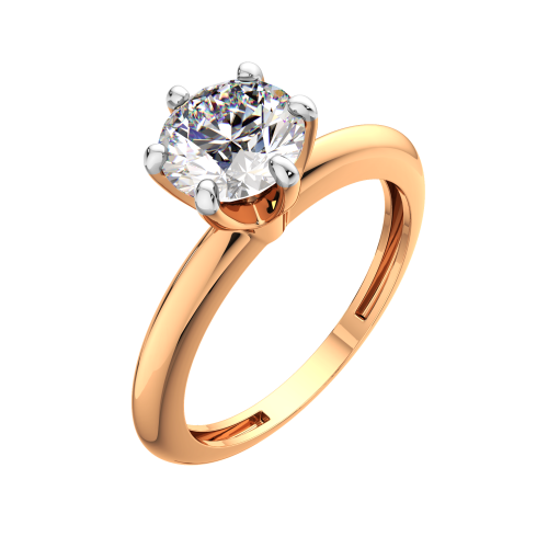 Кольцо помолвочное из розового золота с фианитом 210774.14K.R фото 2