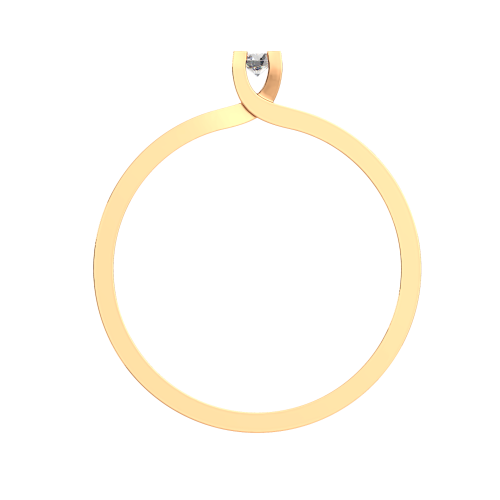 Кольцо помолвочное из розового золота с бриллиантом 2D00108.14K.R фото 4