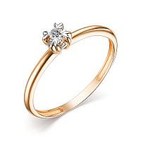 Кольцо помолвочное из розового золота с бриллиантом 15116-100