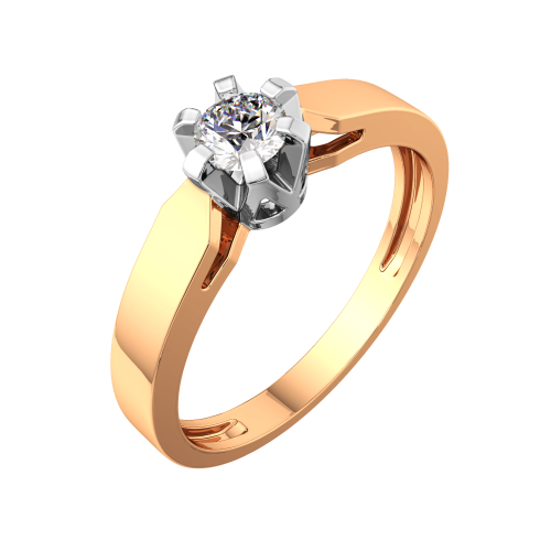 Кольцо помолвочное из комбинированного золота с бриллиантом 2D00302.14K.B.ZZ фото 2
