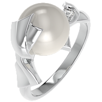 Кольцо из серебра с жемчугом 0210142