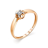 Кольцо из розового золота с бриллиантом 13220-100