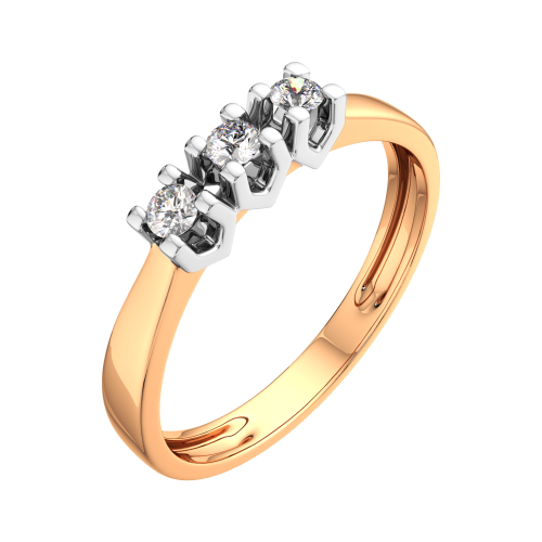 Кольцо из комбинированного золота с бриллиантом 2D00186.14K.B фото 2