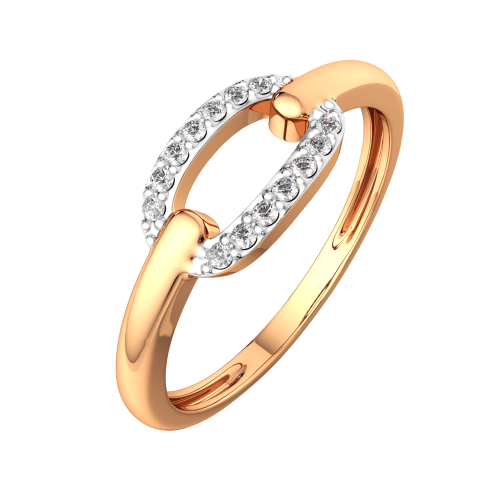 Кольцо из розового золота с фианитом 210966.9K.R.ZZ