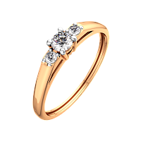 Кольцо из розового золота с фианитом 2101083.14K.R.ZZ