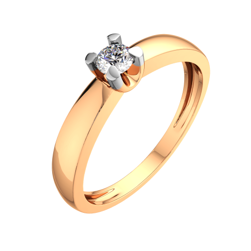 Кольцо помолвочное из розового золота с бриллиантом 2D00237.14K.R.ZZ фото 2