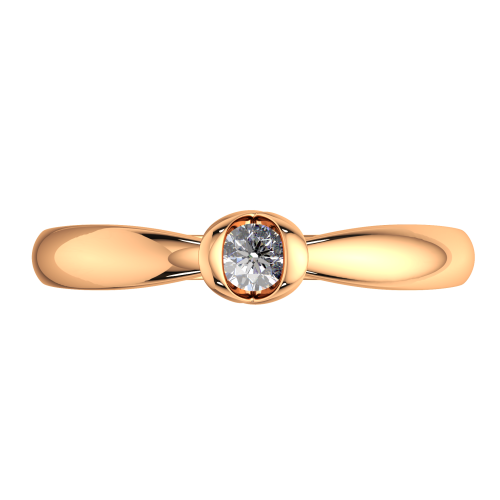 Кольцо помолвочное из розового золота с бриллиантом 2D00218.14K.R фото 3