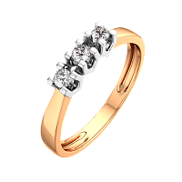 Кольцо из комбинированного золота с бриллиантом 2D00186.14K.B