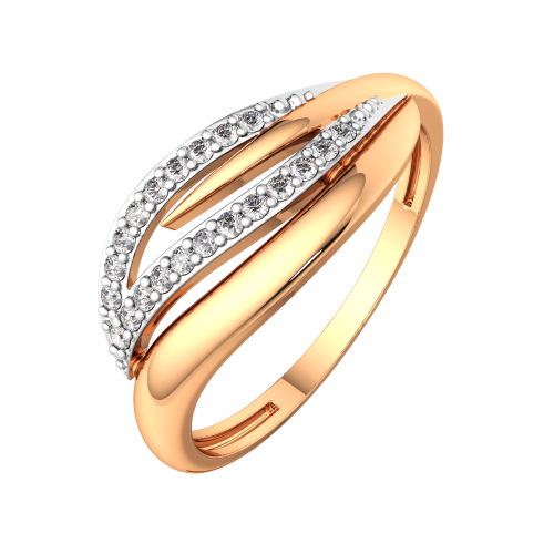 Кольцо из розового золота с фианитом 210675.14K.R