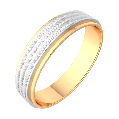 Кольцо обручальное из комбинированного золота 125030.14K.B фото 2