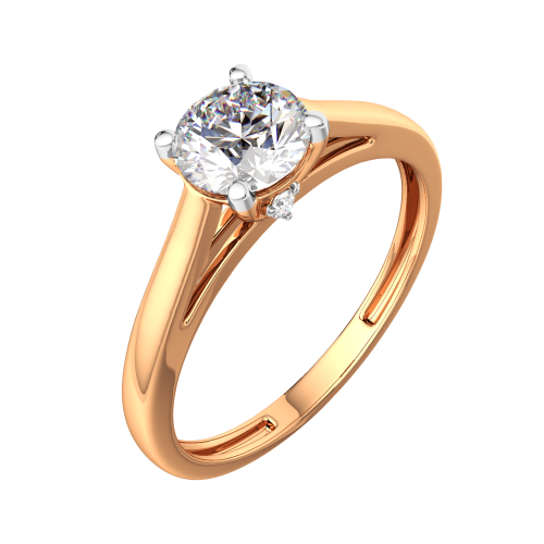 Кольцо помолвочное из розового золота с фианитом 210868.9K.R фото 2