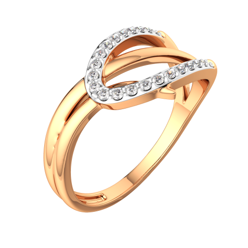 Кольцо из розового золота с фианитом 2101021.9K.R фото 2