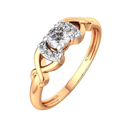 Кольцо из розового золота с фианитом 2101167.9K.R
