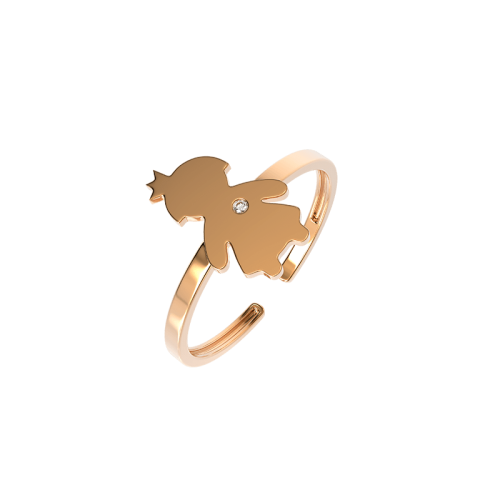 Кольцо из розового золота с бриллиантом 2D0068-9K