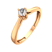 Кольцо помолвочное из розового золота с бриллиантом 2D00146.14K.R