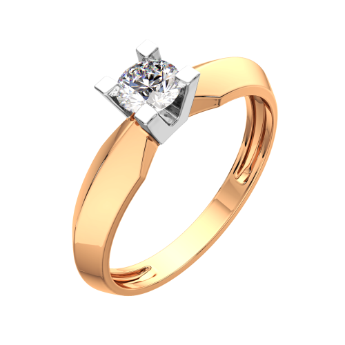 Кольцо помолвочное из комбинированного золота с бриллиантом 2D00301.14K.B фото 2