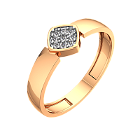 Кольцо из розового золота с бриллиантом 2D00129.14K.R