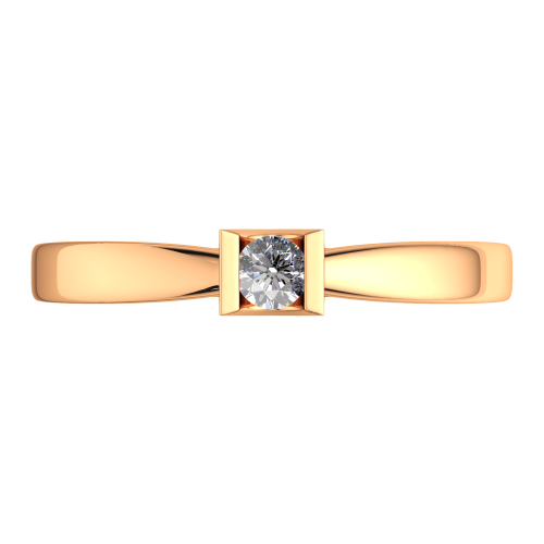 Кольцо помолвочное из розового золота с бриллиантом 2D00213.14K.R фото 3