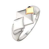 Кольцо из комбинированного серебра 0200067.G14K