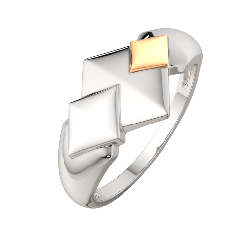 Кольцо из комбинированного серебра 0200067.G14K