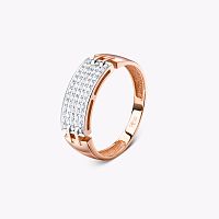 Кольцо из розового золота с бриллиантом 005-11000