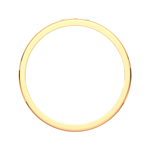 Кольцо обручальное из комбинированного золота с фианитом 153086.14K.B фото 4