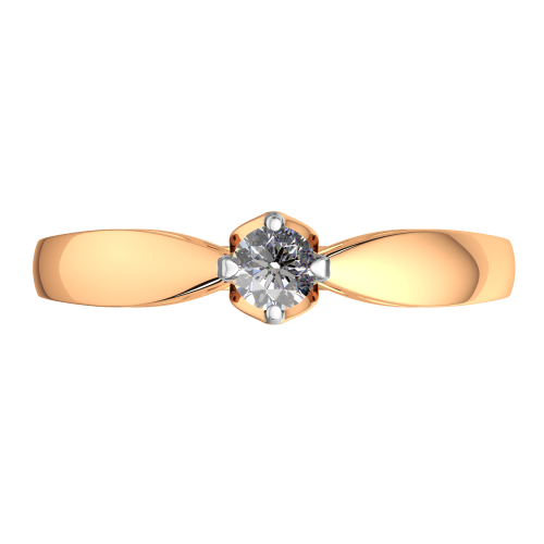 Кольцо помолвочное из розового золота с бриллиантом 2D00215.14K.R фото 3