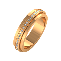 Кольцо обручальное из розового золота с фианитом 155064/3