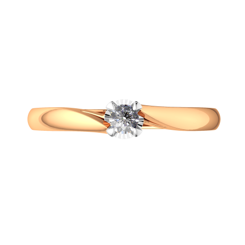 Кольцо помолвочное из комбинированного золота с бриллиантом 2D00216.14K.B фото 3