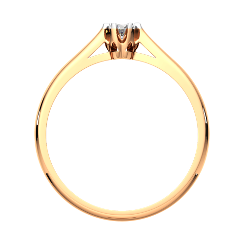 Кольцо помолвочное из розового золота с бриллиантом 2D00353.14K.R фото 4