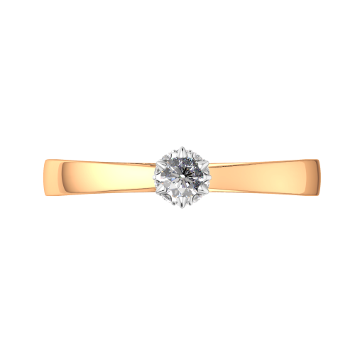 Кольцо помолвочное из розового золота с бриллиантом 2D00253.14K.R.ZZ фото 3