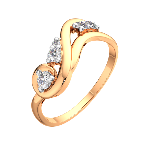 Кольцо из розового золота с фианитом 2101163.9K.R фото 2