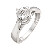 Кольцо из серебра с бриллиантом 02D0016