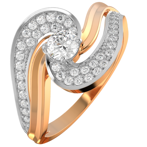 Кольцо из розового золота с фианитом 210524-9K