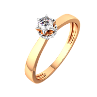 Кольцо помолвочное из розового золота с бриллиантом 2D00253.14K.R.ZZ