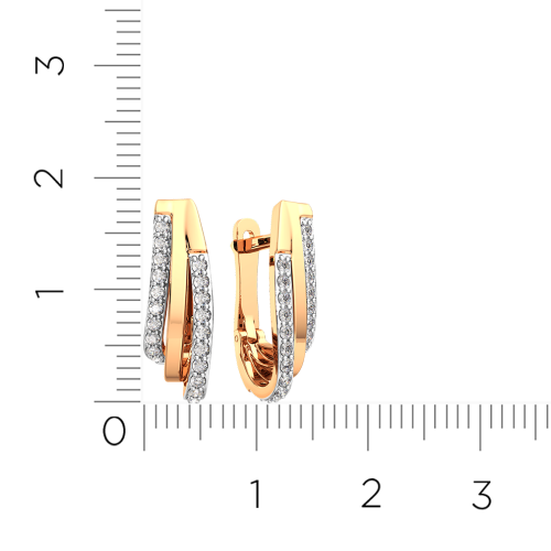 Серьги из розового золота с фианитами 3101573.14K.R фото 3